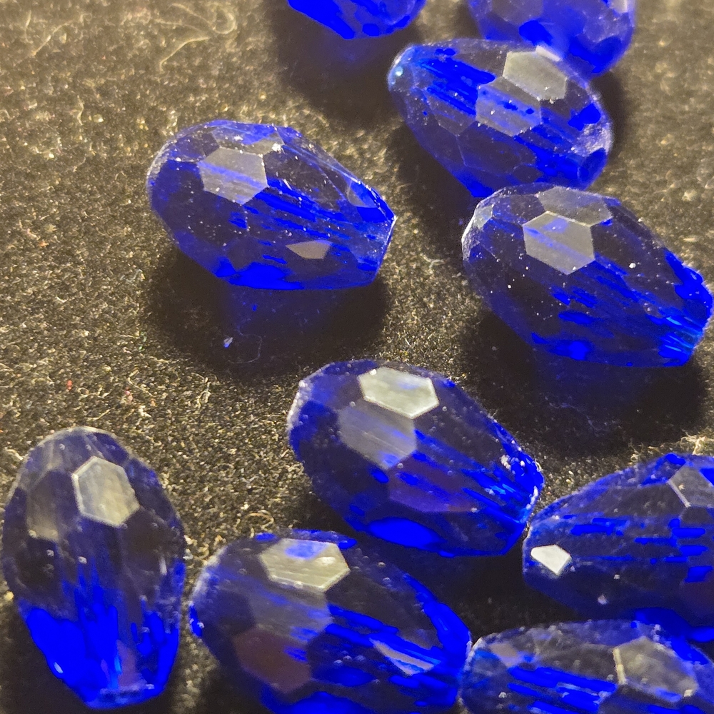 Vibrant Blue Faceted Austrian Glass Beads